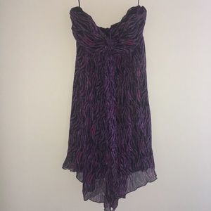 Express Purple strapless cocktail dress